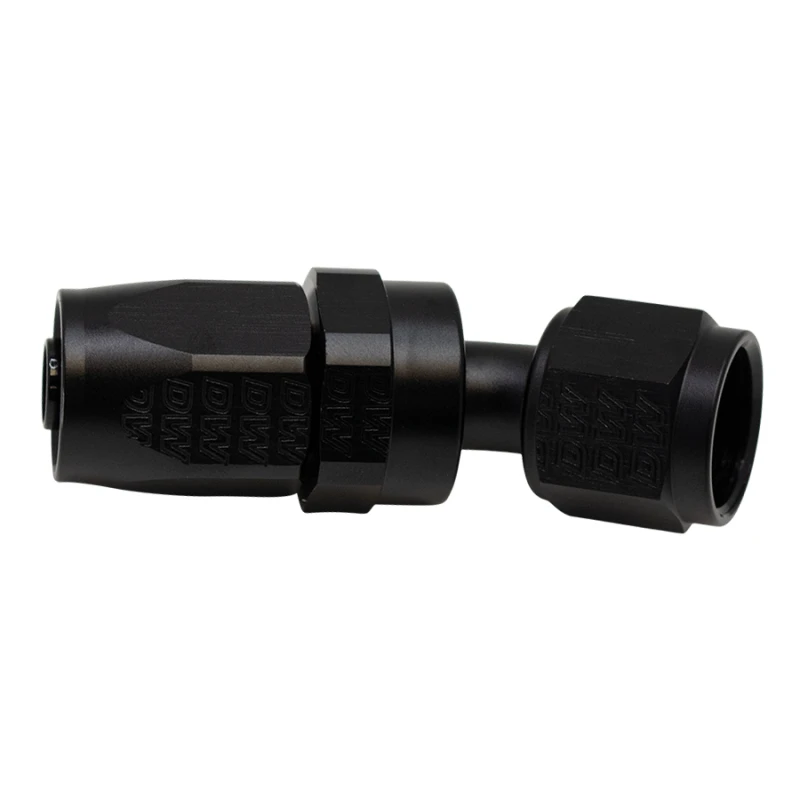DeatschWerks 8 AN weibliche Flare-Swivel 30-Grad-Schlauchendstück CPE - eloxiert matt schwarz