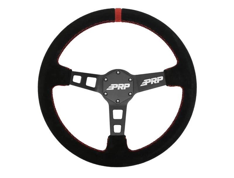PRP Deep Dish Suede Steering Wheel - Red