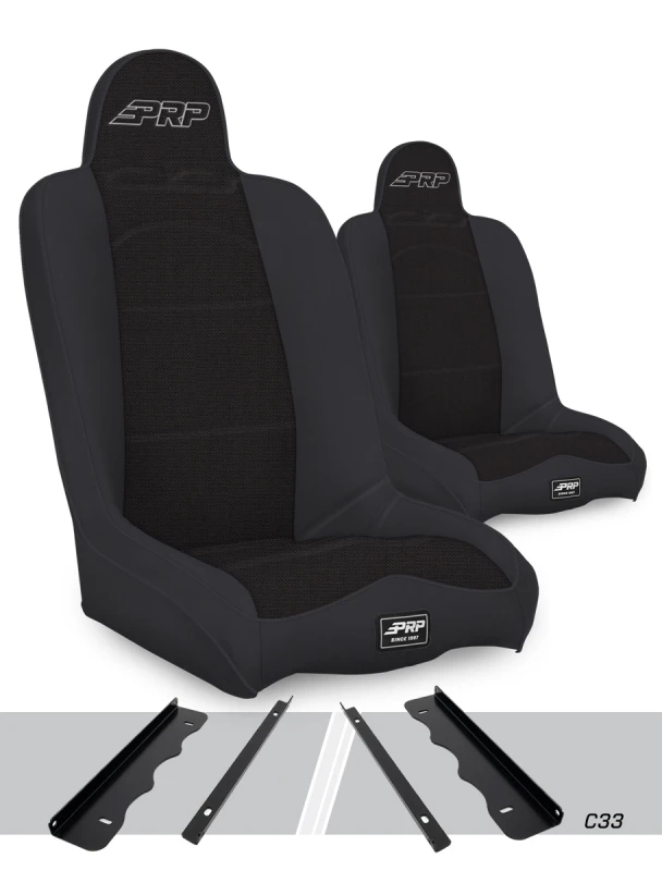 PRP 95-01 Jeep Cherokee XJ Daily Driver High Back Suspension Seats Kit (Pair) - Black