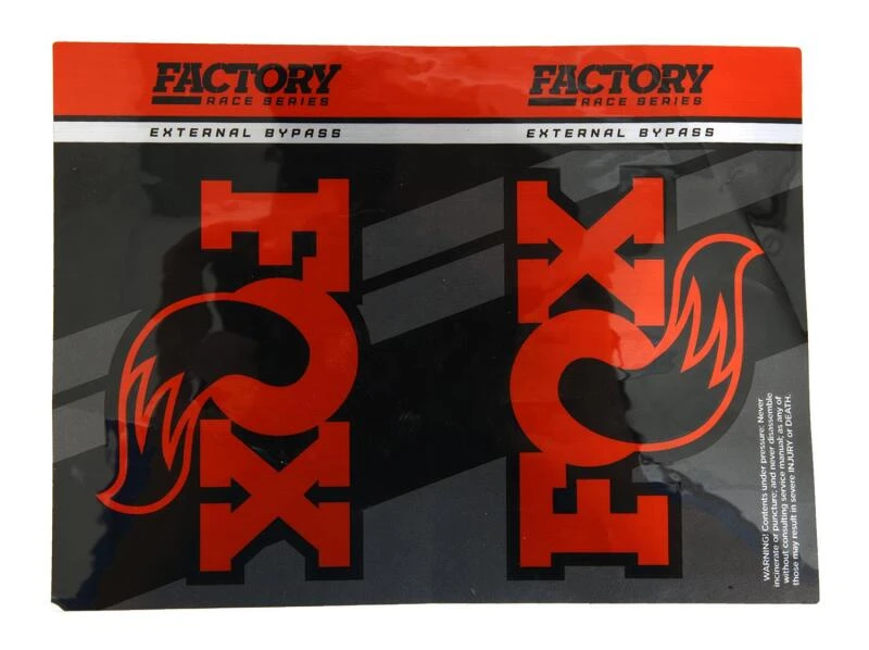 Fox Racing Shox Decals für 2.5 Series Reservoir, Schwarz mit Orange Logo