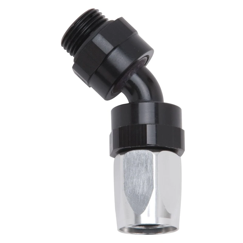 Russell Performance Schlauch-Endstück #8 zu #8 Radius Einlass-Port 45 Grad Schwarz/Klar