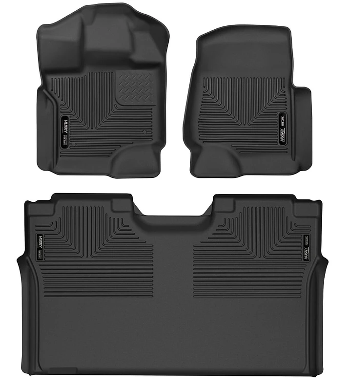 husky-liners_53498-67934ae3df792 Husky Liners 15-23 Ford F-150 SuperCrew Cab X-Act Contour Front & 2nd Row Seat Floor Liners - Black