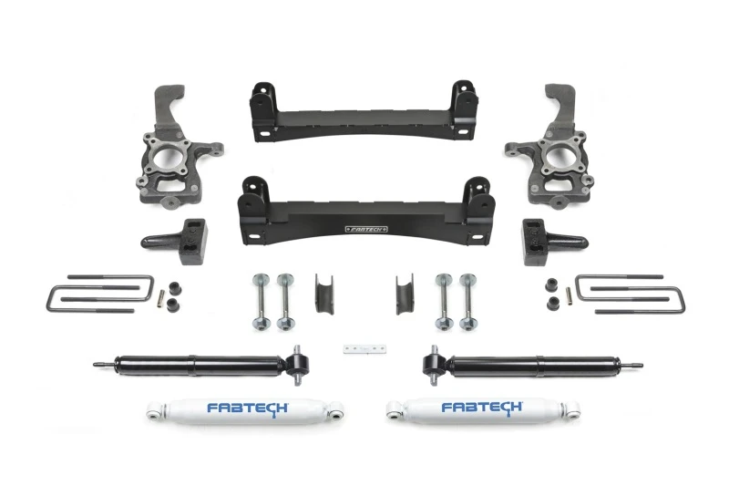 Fabtech 15-20 Ford F150 2WD 4-Zoll-Basis-System mit hinten Performance-Stoßdämpfern
