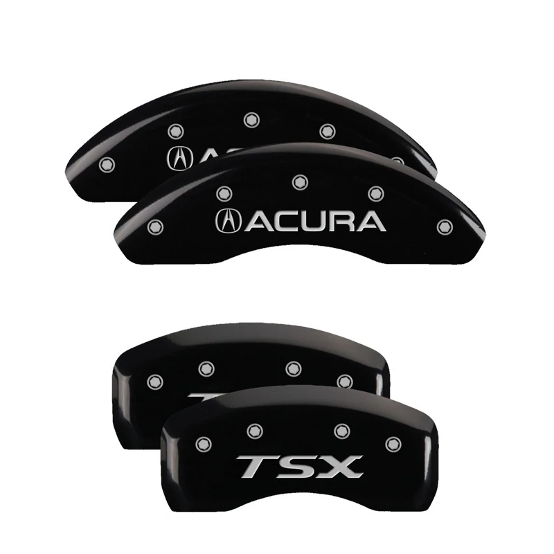 MGP 4 Bremse Caliper Abdeckungen Gravur Vorne Acura Gravur Hinten TSX Schwarz Finish Silber