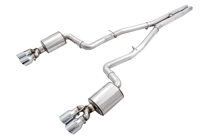 AWE Tuning 2015+ Dodge Challenger 6.4L/6.2L Non-Resonated Touring Edition Exhaust - Quad Silver Tips