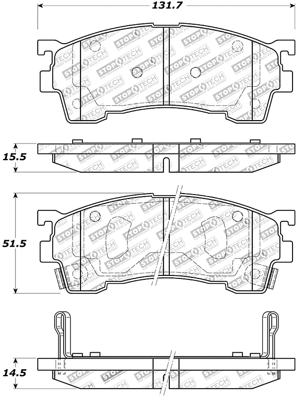 stoptech_308.06370-6794f26ee9502 StopTech Street Touring 93-97 Ford Probe / 93-97 Mazda MX-6 Front Brake Pads