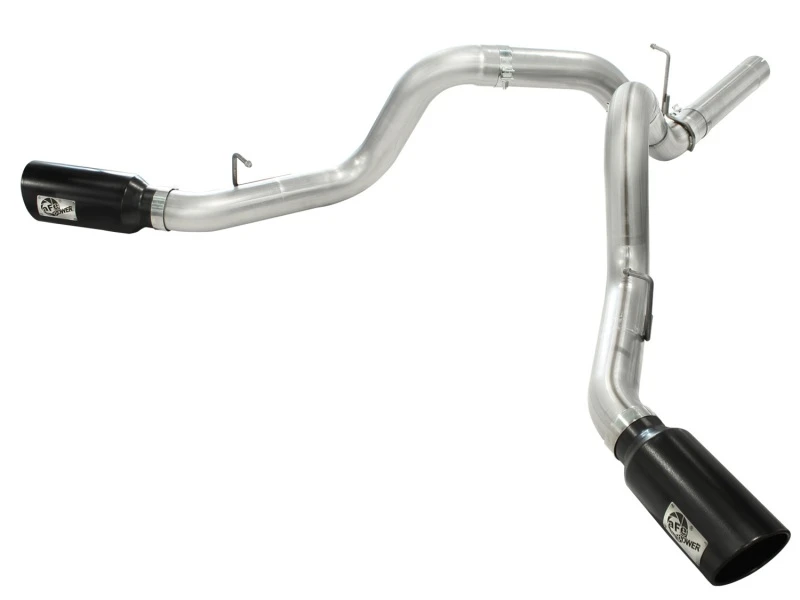 aFe MachForce XP Auspuff 4 Zoll DP-Back All SS 2011-14 GM Diesel Trucks V8-6.6L LML Schwarze Spitzen