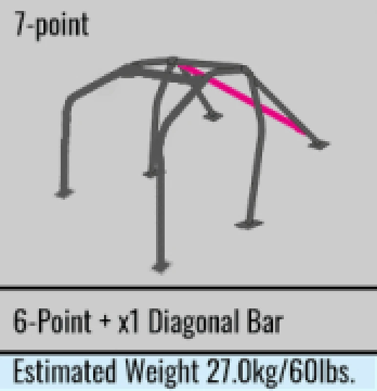 Cusco SFTY21 2-Passenger 7-Point BLK DASH-THROUGH Überrollkäfig