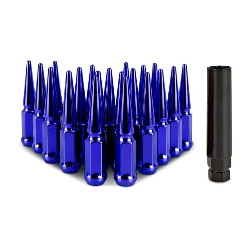 Mishimoto Stahl-Spiked Radmuttern M12x1,5 20-teilig - Blau