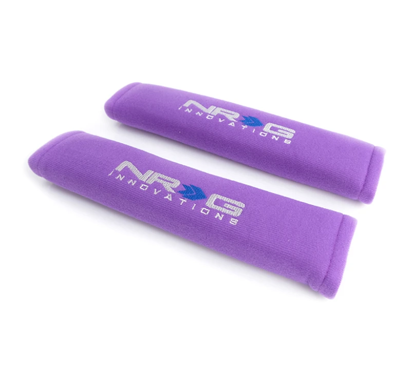 NRG Seat Belt Pads 2.7in Wide x 11in Purple (2 Piece) Short