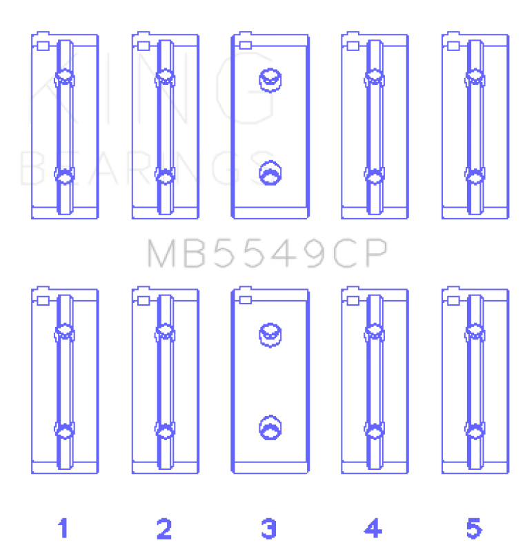 King Engine Bearings 83-95 Fiat Regata 85 Hauptlager - Satz von 10