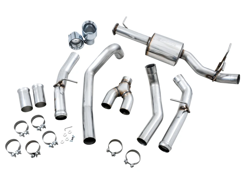AWE Tuning 19-21 RAM 1500 5.7L (mit Ausschnitten) 0FG Dual Rear Exit Cat-Back Auspuff - Chromsilberne Spitzen