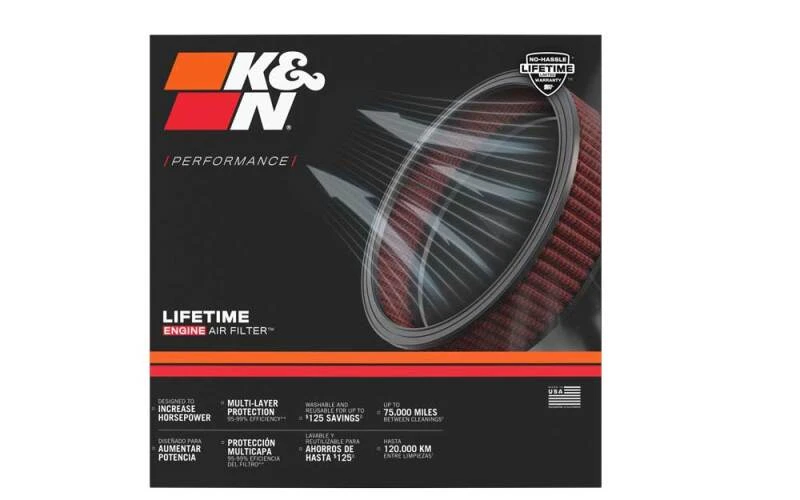 K&N Custom Round Filter 5-1/8in FLG / 9in OD x 4-1/8in HW/VENT