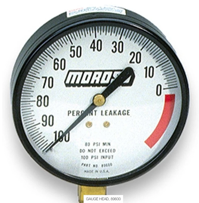 Moroso Cylinder Leakage Testing Gauge Head