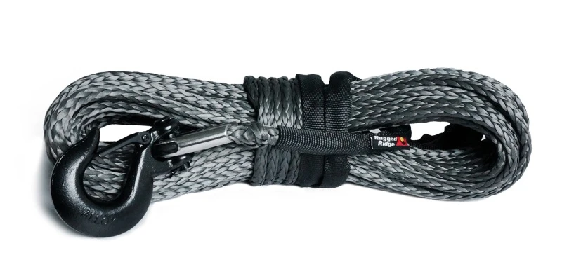 Rugged Ridge Synthetische Winchleine Dunkelgrau 7/16 Zoll x 90 Fuß