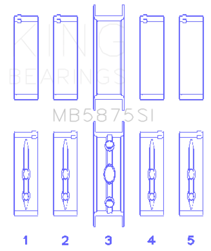 King Engine Bearings GM Vortex / Gen III LS-Series Crankshaft Main Bearing Set
