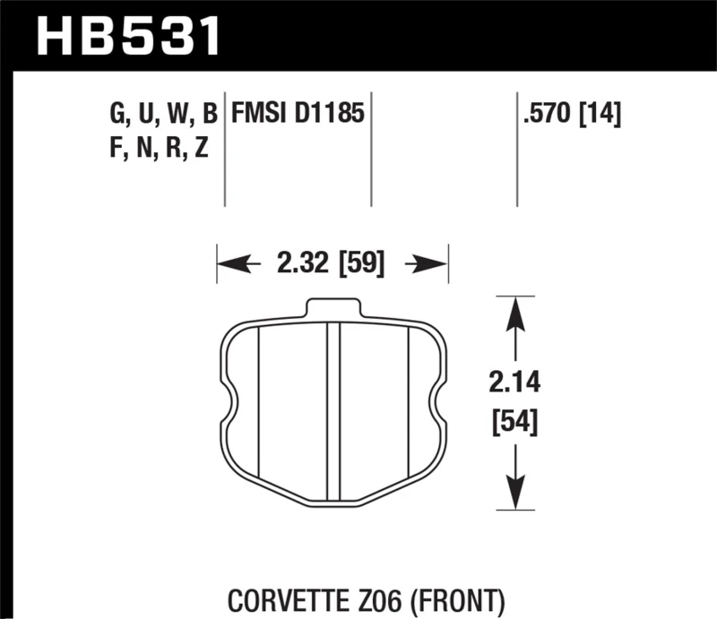 Hawk 06-10 Chevy Corvette (OEM-Pad-Design) Vordere Keramik-Straßenbremsbeläge