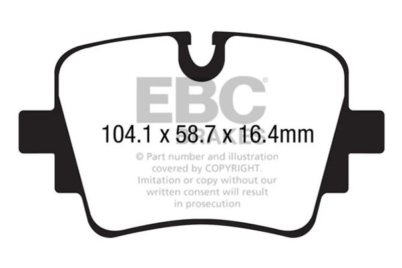 EBC 13+ Jaguar F-Type (Cast Iron Rotors Only) 3.0 Supercharged (340) Redstuff Rear Brake Pads