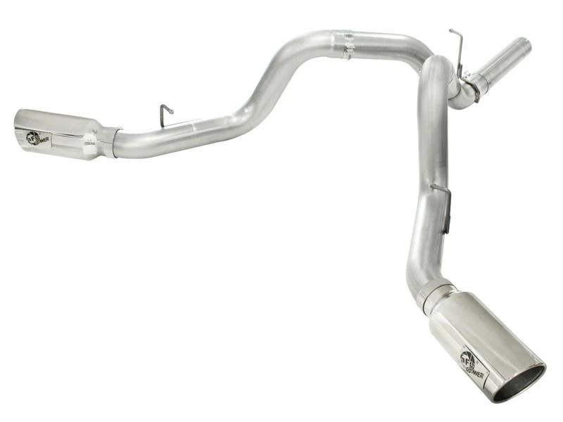 aFe MACHForce XP Auspuff Aluminisiert Dual Split DPF Rück 11-15 GM Diesel LKW V8-6.6L (td) (polierte Spitze)