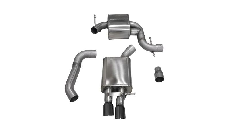 Corsa 06-10 Volkswagen GLI Mk5 Schwarzes Touring 3,0 Zoll Cat-Back Einzelheckausgang Schwarz Pro-Seri