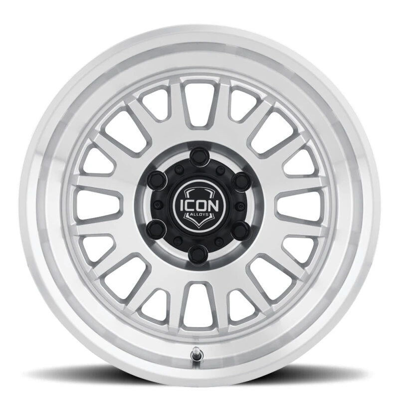 ICON Anza 17x8.5 5x150 25mm Offset 5.75in BS Silver Machined Wheel