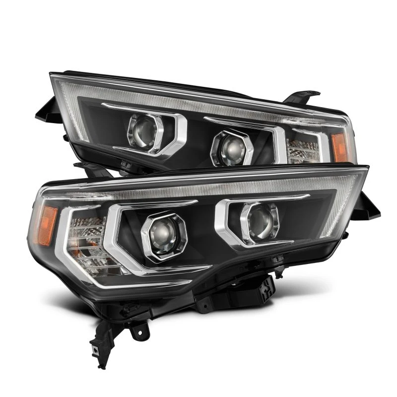 AlphaRex 14-22 Toyota 4Runner LUXX-Serie LED-Projektor-Scheinwerfer Schwarz mit aktivem Licht und sequenzieller Signalisierung + DRL