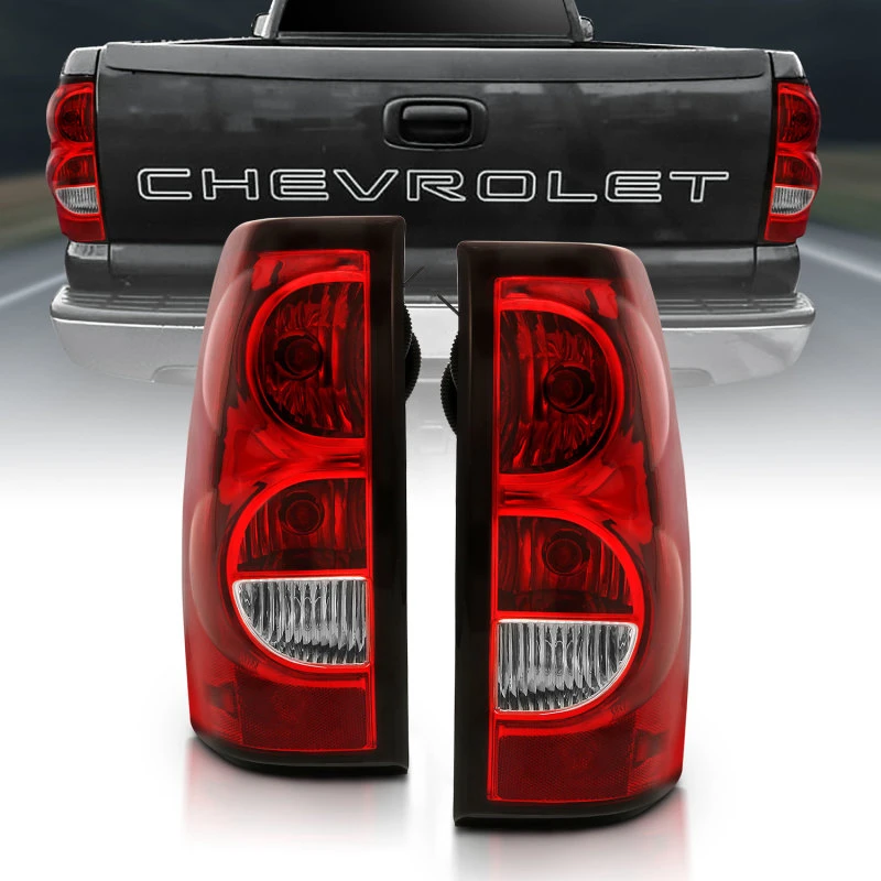 ANZO 2004-2007 Chevy Silverado Rückfahrscheinwerfer Rot/Klares Glas mit schwarzem Rahmen (OE-Ersatz)