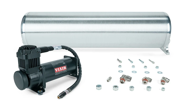 Air Lift 24-Zoll-FLO-Tank mit Viair 444c schwarzen Kompressor (inkl. Anschlüsse und Tank-Montage-Hardware)