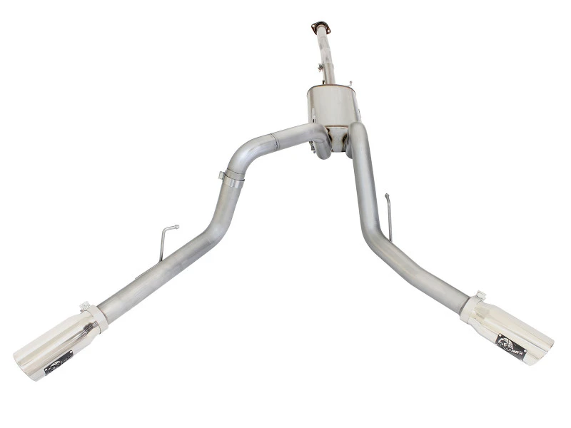 aFe MACHForce XP Auspuff 3 Zoll SS Dual Side Ext CB mit polierten Spitzen 2015 Ford F150 5.0L V8 CC/SB EC/LB