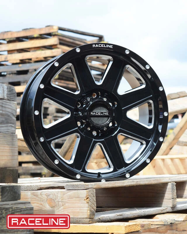 Raceline 940M Hostage 16x8in / 6x139.7 BP / 0mm Offset / 106.1mm Bore - Black & Milled Wheel