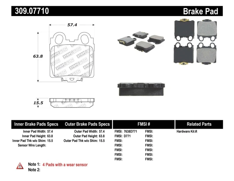 stoptech_309.07710-679505846cd5a StopTech Performance 98-05 Lexus GS 300/350/400/430/450H / 00-05 IS250/300/350 Rear Brake Pads