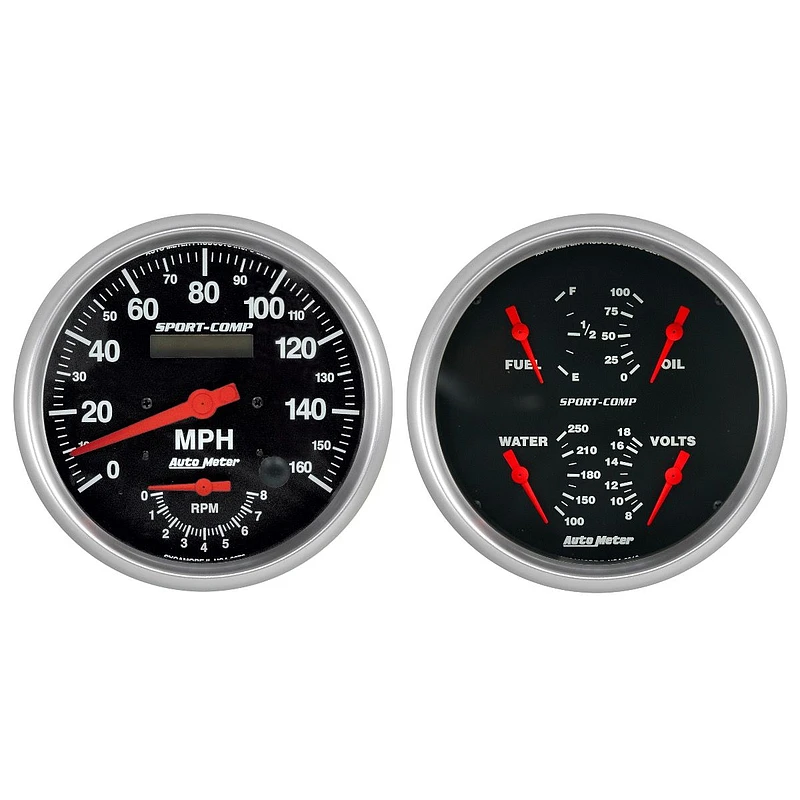 Autometer Sport-Comp Quad & Tach/Drehzahlmesser 5 Zoll - 2-teilig