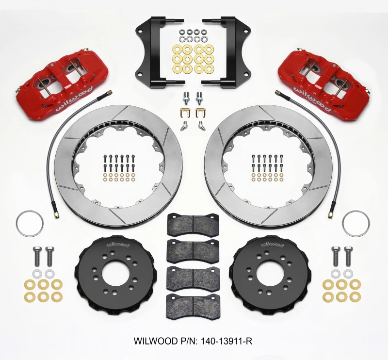 Wilwood AERO6 Vordere Hut Kit 15,00 Rot 2014-ab Corvette C7 mit Leitungen