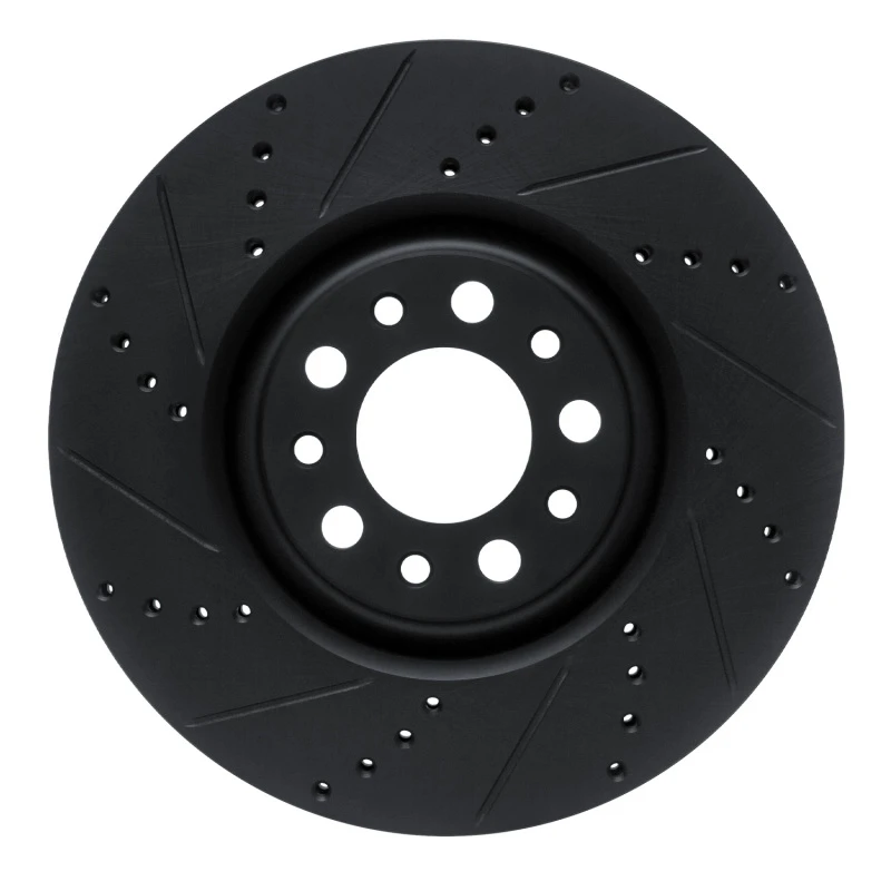 DFC 17-25 Alfa Romeo GIULIA Front Left Drilled & Slotted Black Brake Rotor