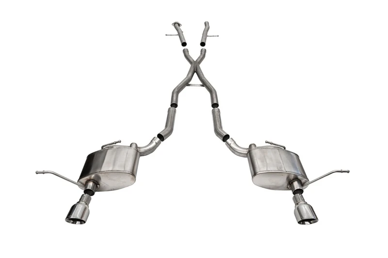 Corsa 2011-21 Jeep Grand Cherokee Xtreme 2,5-Zoll-Kat-Back-Doppel-Ausgang mit einzelnen 4,5-Zoll-polierten Tips