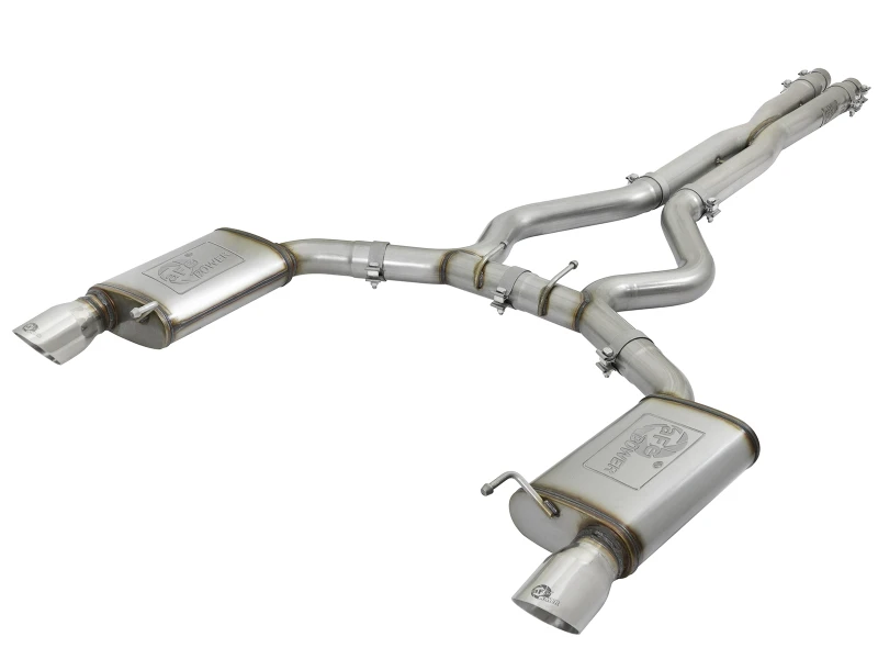 aFe MACHForce XP 3-Zoll-304-Edelstahl-Cat-Back-Auspuff mit polierten Spitzen 15-17 Ford Mustang GT V8-5.0L/V6-3.7L