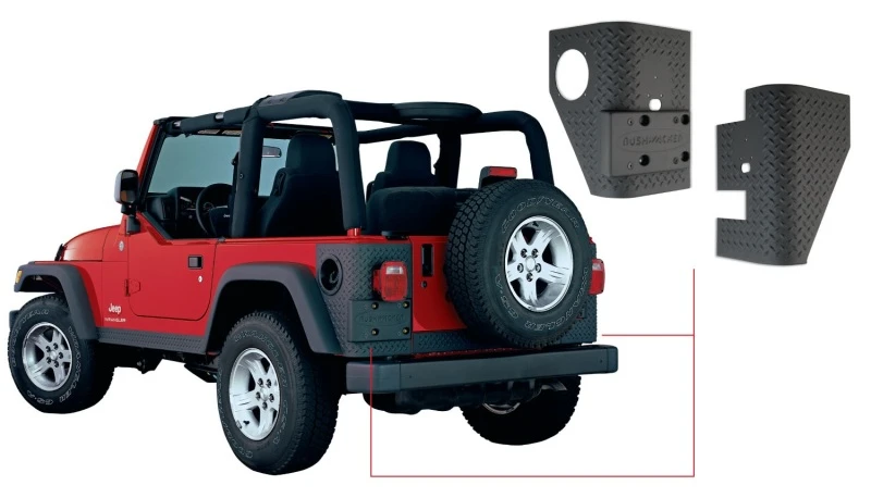 Bushwacker 97-06 Jeep Wrangler Trail Armor Heck-Ecken - Schwarz