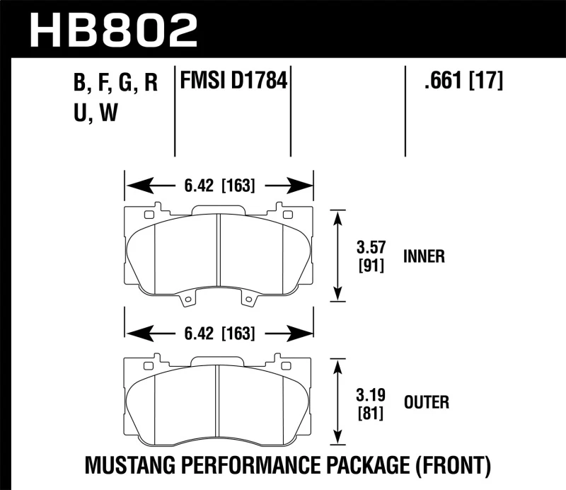 hawk-performance_HB802W.661-679341ed7bd65 Hawk 15-17 Ford Mustang Performance-Paket (NON GT) HPS Vordere Bremse Pads