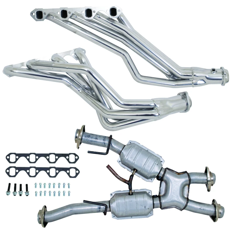 BBK 79-93 Ford Mustang 5.0L 1-5/8 Longrohrkrümmer mit Hochleistungs-Kat-X-Rohr (Silberkeramik)