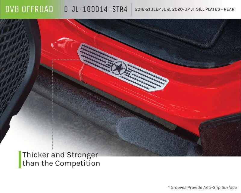 DV8 Offroad Hintere Schwellerplatten für 2018–2019 Jeep Gladiator JL