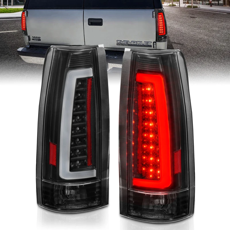 anzo_311344-6792e030d9d69 ANZO 1999-2000 Cadillac Escalade LED-Rückleuchten schwarzes Gehäuse klarer Linse Paar
