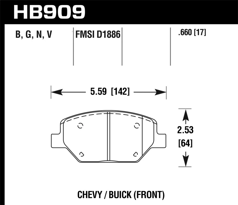 Hawk 16-18 Chevrolet Camaro HPS 5.0 Vordere Bremse Pads