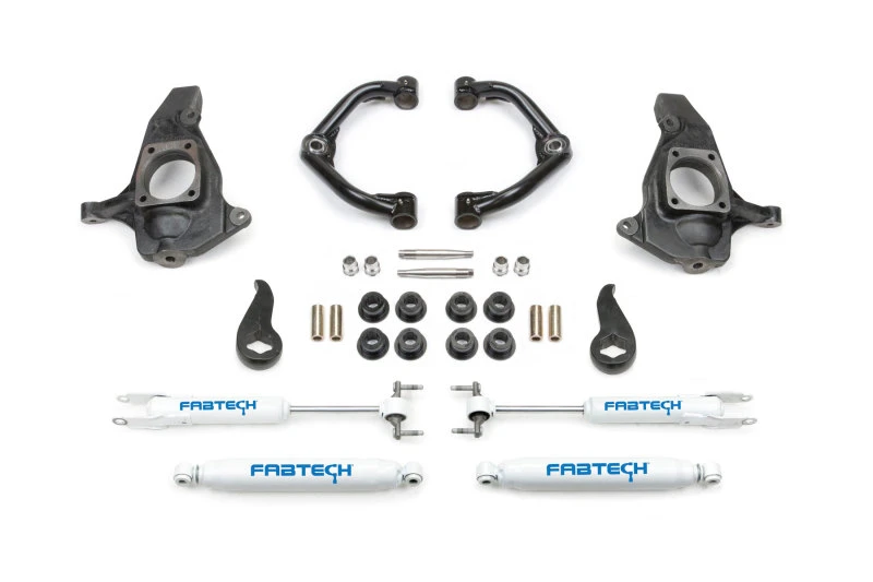 Fabtech 11-19 GM C/K2500HD/3500HD 4 Zoll Ultimatives System mit Uniball UCA und Performance-Stoßdämpfern