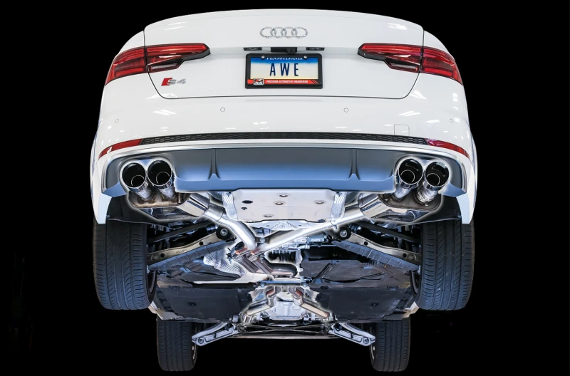 AWE Tuning Audi B9 S4 SwitchPath Auspuff - Nicht-Resoniert (Silber 102mm Endrohre)