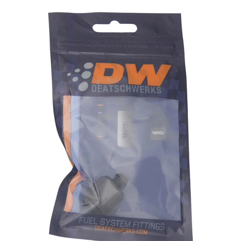DeatschWerks 6AN Weibliche Flare-Swivel auf 5/16 Zoll Single Hose Barb - Anodisiert Matt Schwarz