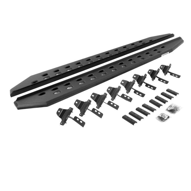 Go Rhino 18-22 Jeep Wrangler JLU 4DR RB20 Slim Laufbrett-Kit (inkl. Halterungen) - Tex. Schwarz