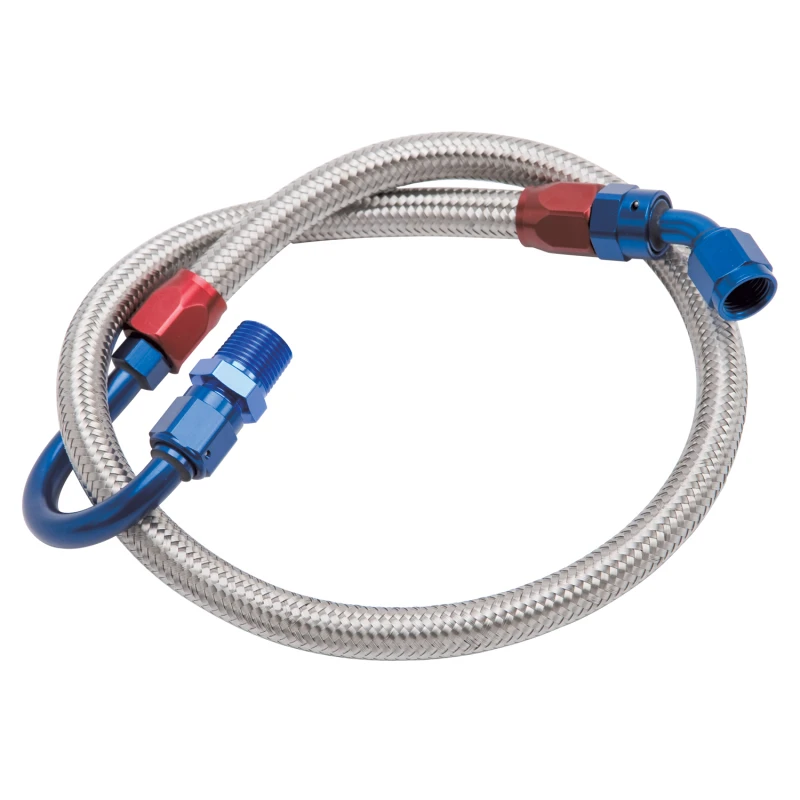 Edelbrock Kraftstoffleitung aus geflochtenem Edelstahl für SBF (Verwenden Sie mit 8134)