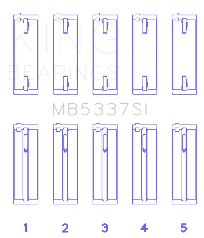 King Engine Bearings Volkswagen 2.0L 81 x 95.5mm Main Engine Bearing