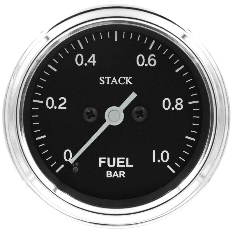 Autometer Stack 52mm 0-1 Bar M10 Male Pro Stepper Motor Fuel Pressure Gauge - Classic