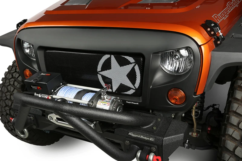 Rugged Ridge Spartan Grille Kit Star 07-18 Jeep Wrangler (deutsch: Rugged Ridge Spartan Grill Kit Stern 07-18 Jeep Wrangler)